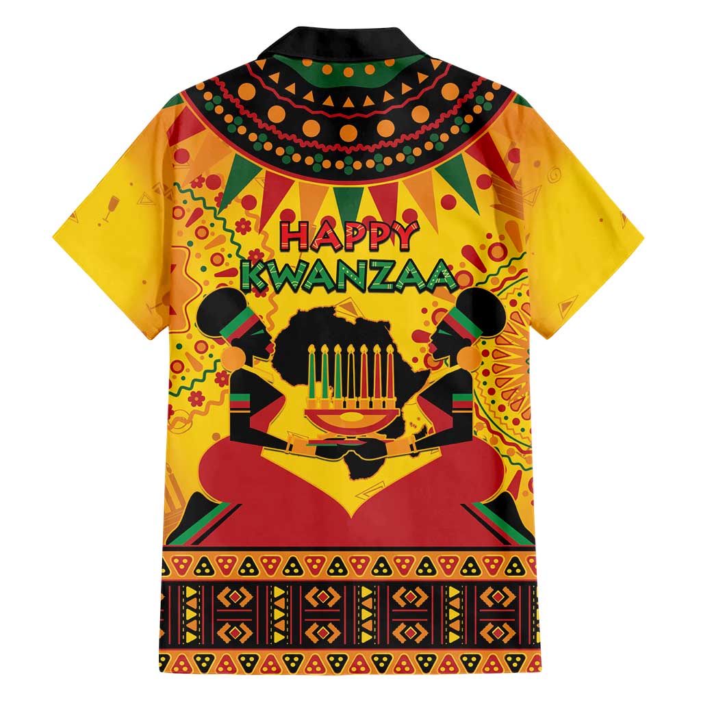 Kwanzaa Holiday Family Matching Short Sleeve Bodycon Dress and Hawaiian Shirt African Pattern - Wonder Print Shop