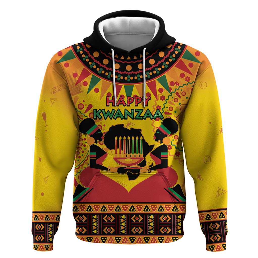 Kwanzaa Holiday Hoodie African Pattern - Wonder Print Shop