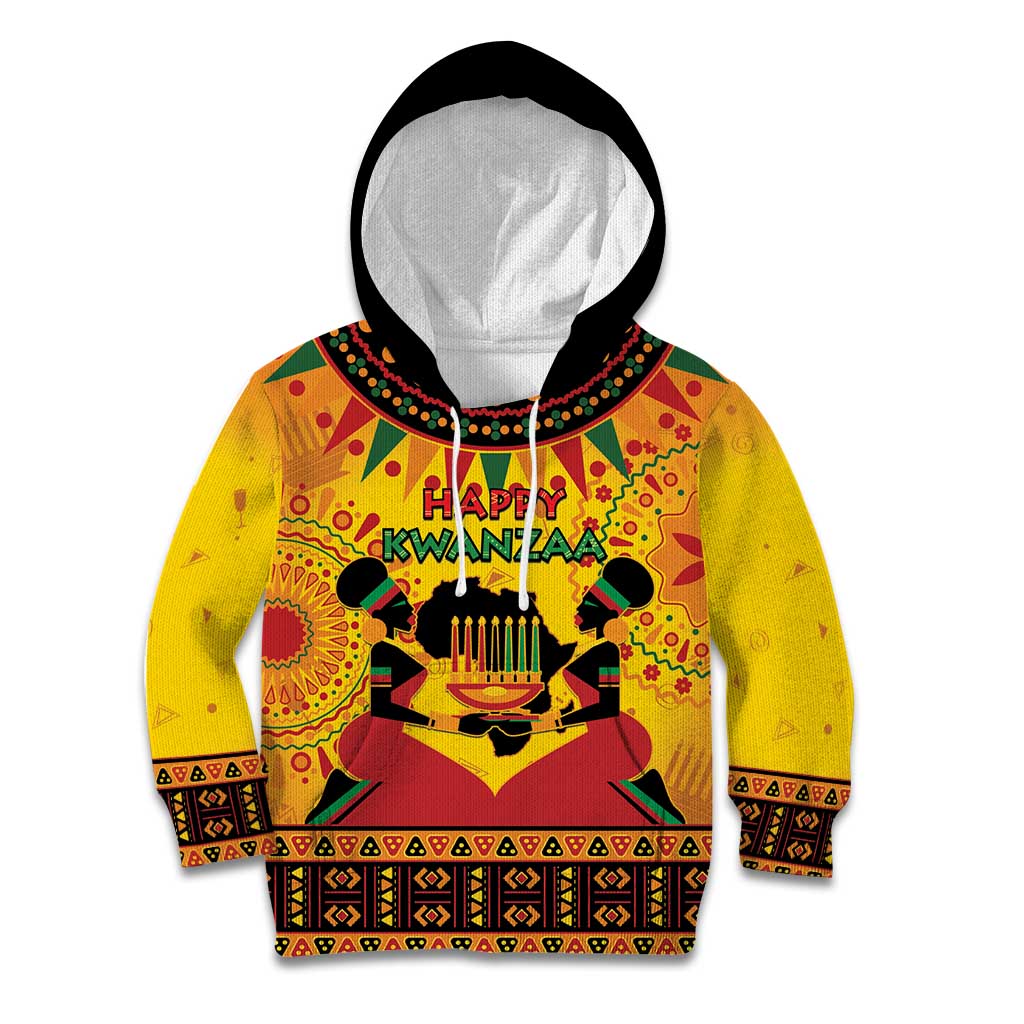 Kwanzaa Holiday Kid Hoodie African Pattern - Wonder Print Shop
