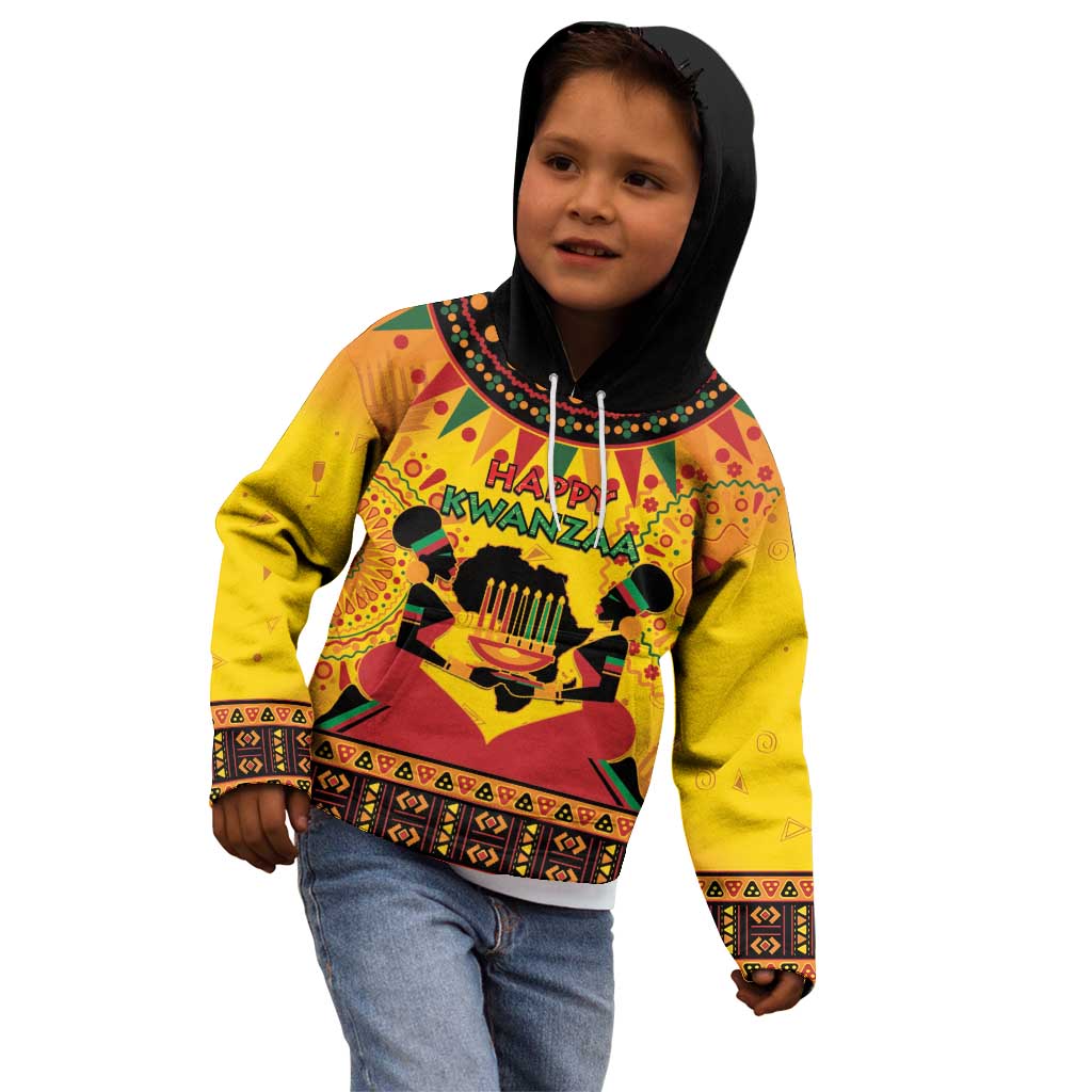 Kwanzaa Holiday Kid Hoodie African Pattern - Wonder Print Shop