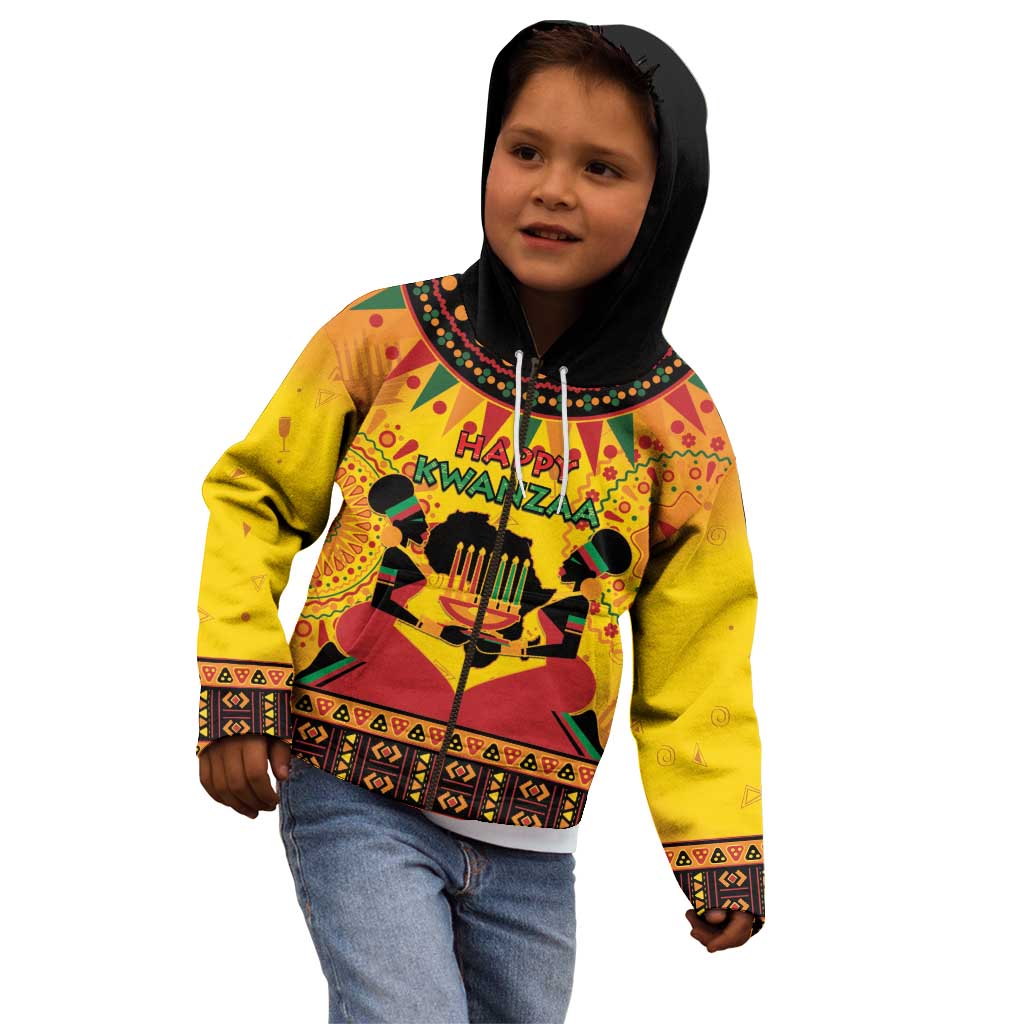Kwanzaa Holiday Kid Hoodie African Pattern - Wonder Print Shop
