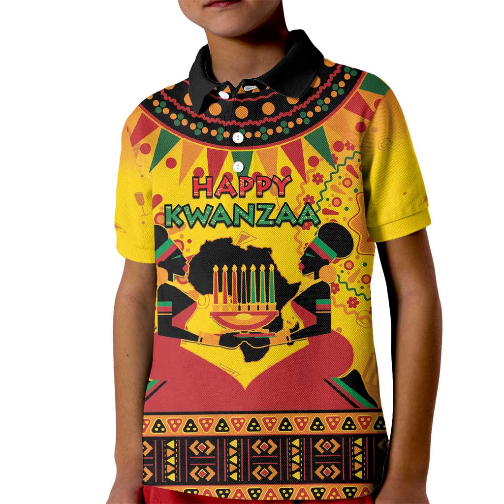 Kwanzaa Holiday Kid Polo Shirt African Pattern - Wonder Print Shop