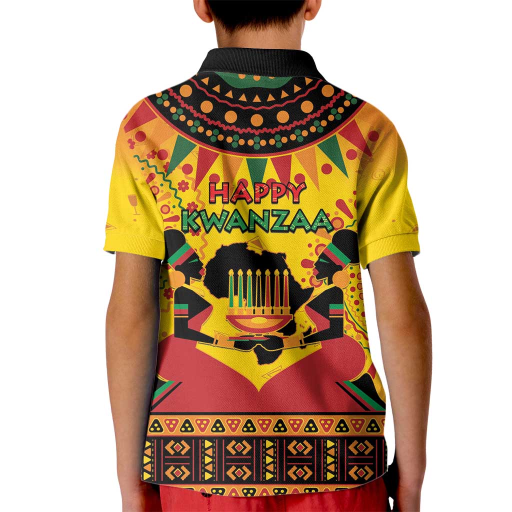 Kwanzaa Holiday Kid Polo Shirt African Pattern - Wonder Print Shop