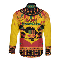 Kwanzaa Holiday Long Sleeve Button Shirt African Pattern - Wonder Print Shop