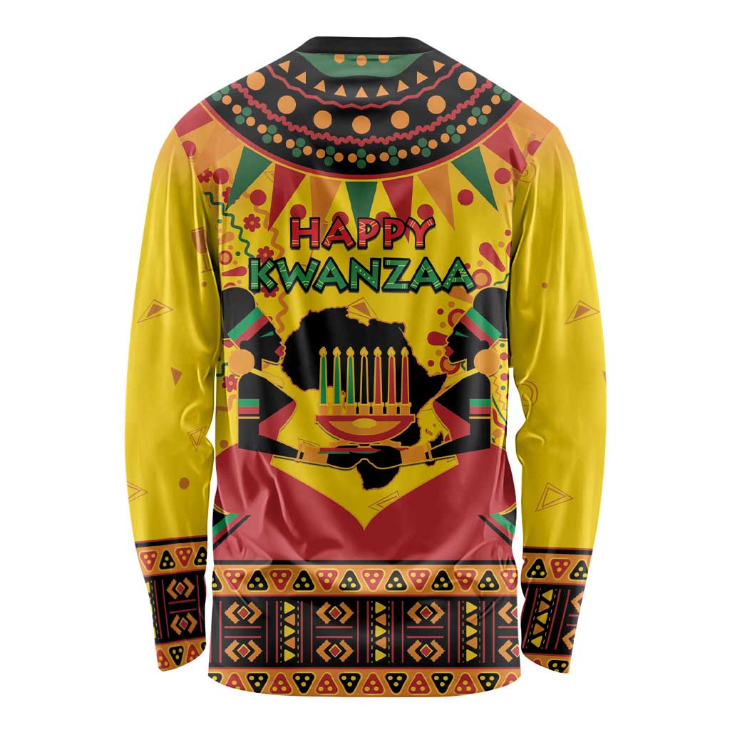 Kwanzaa Holiday Long Sleeve Shirt African Pattern - Wonder Print Shop