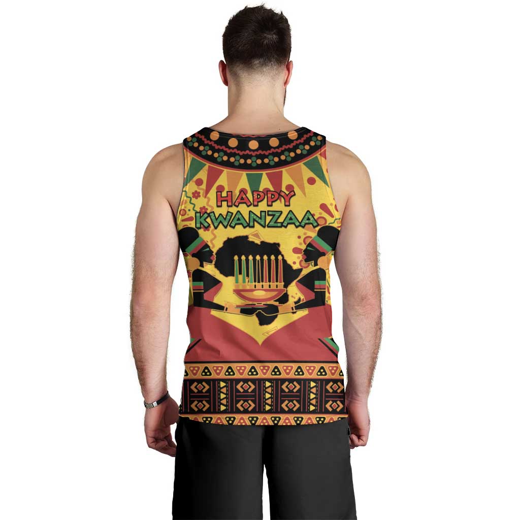 Kwanzaa Holiday Men Tank Top African Pattern - Wonder Print Shop