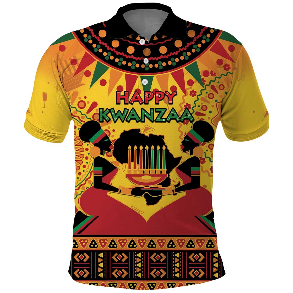 Kwanzaa Holiday Polo Shirt African Pattern - Wonder Print Shop