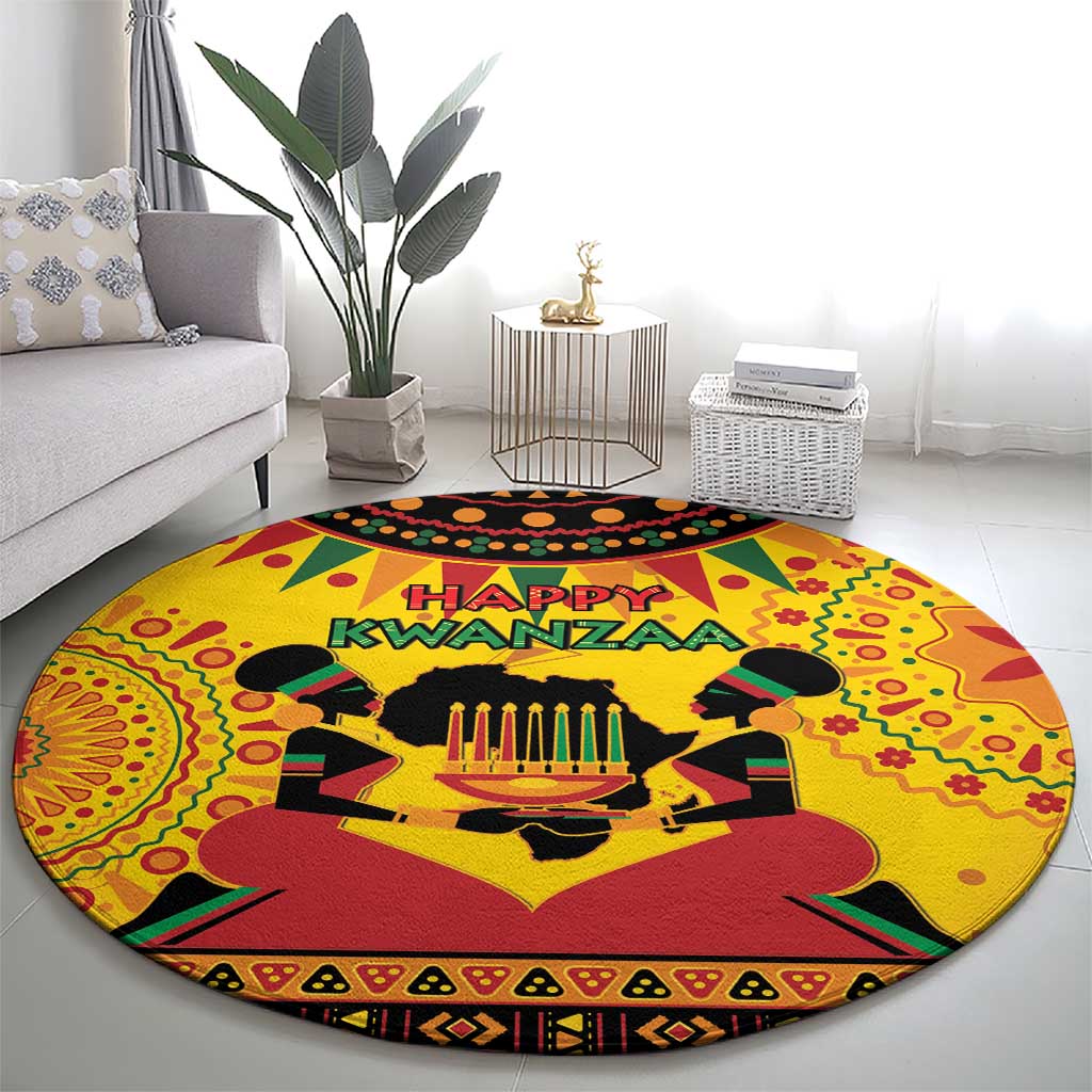 Kwanzaa Holiday Round Carpet African Pattern