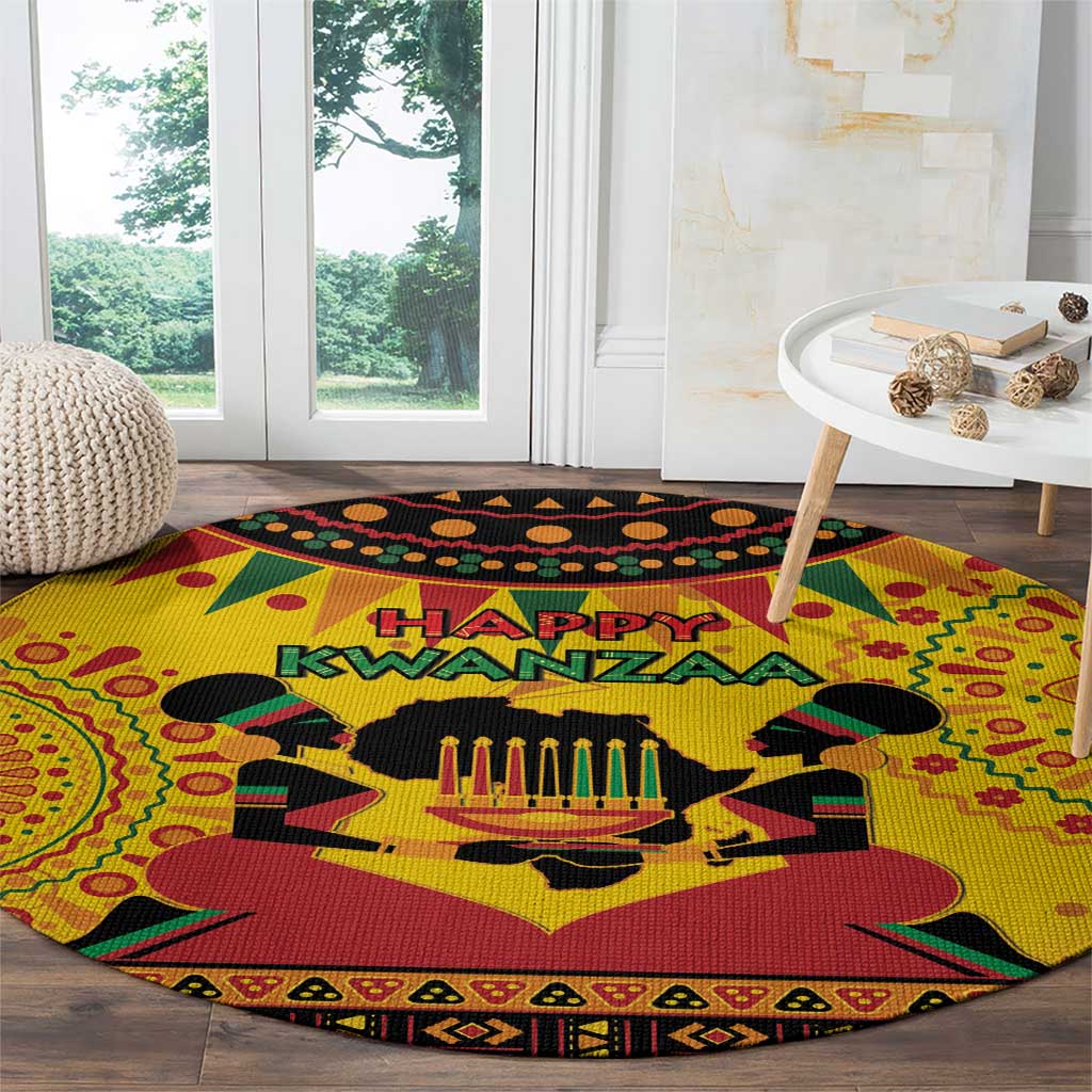 Kwanzaa Holiday Round Carpet African Pattern
