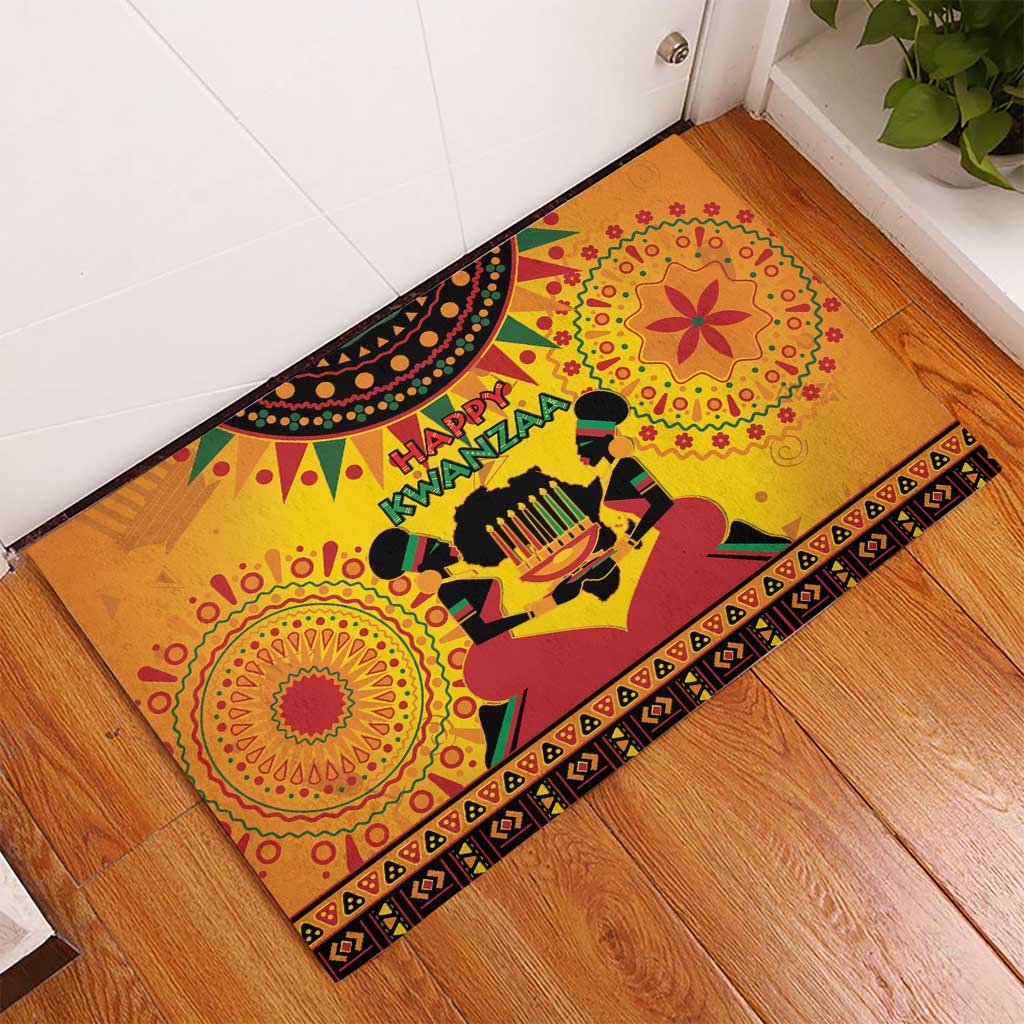 Kwanzaa Holiday Rubber Doormat African Pattern - Wonder Print Shop