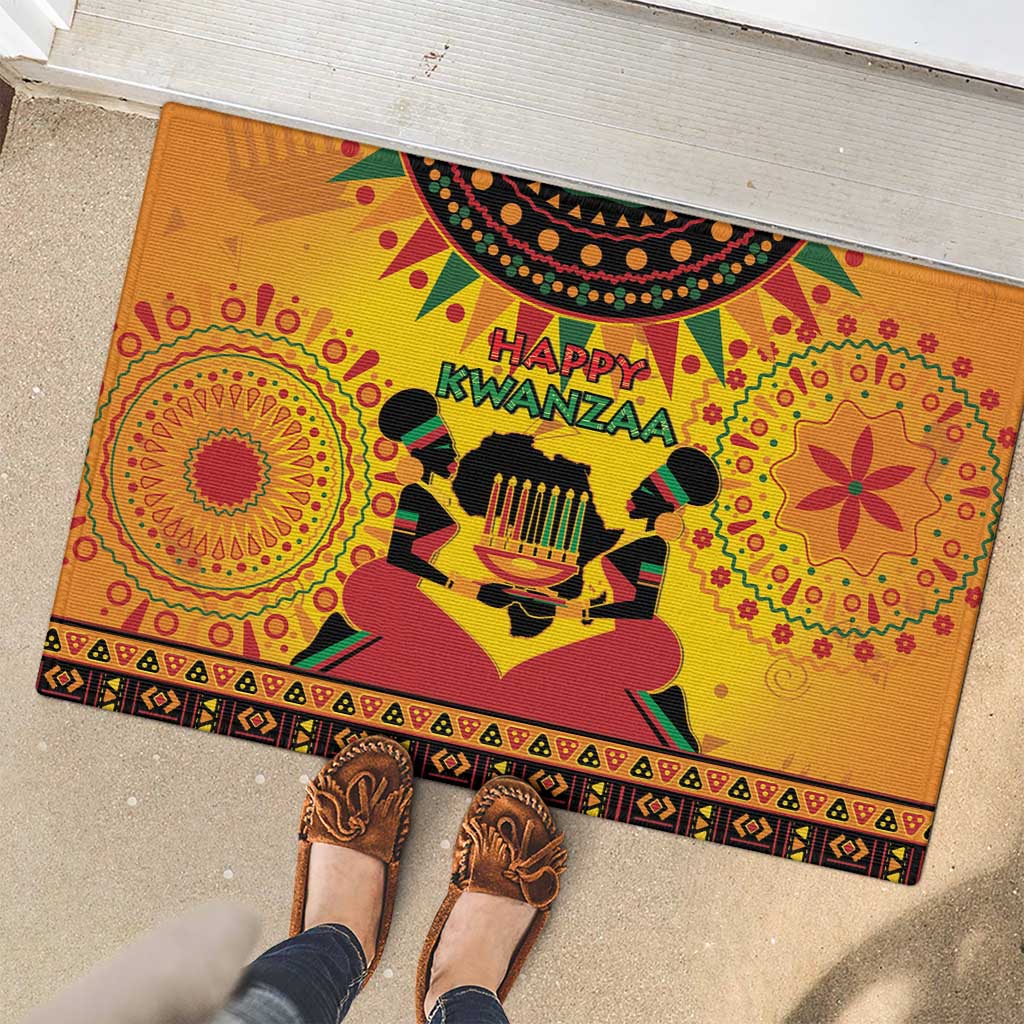 Kwanzaa Holiday Rubber Doormat African Pattern - Wonder Print Shop