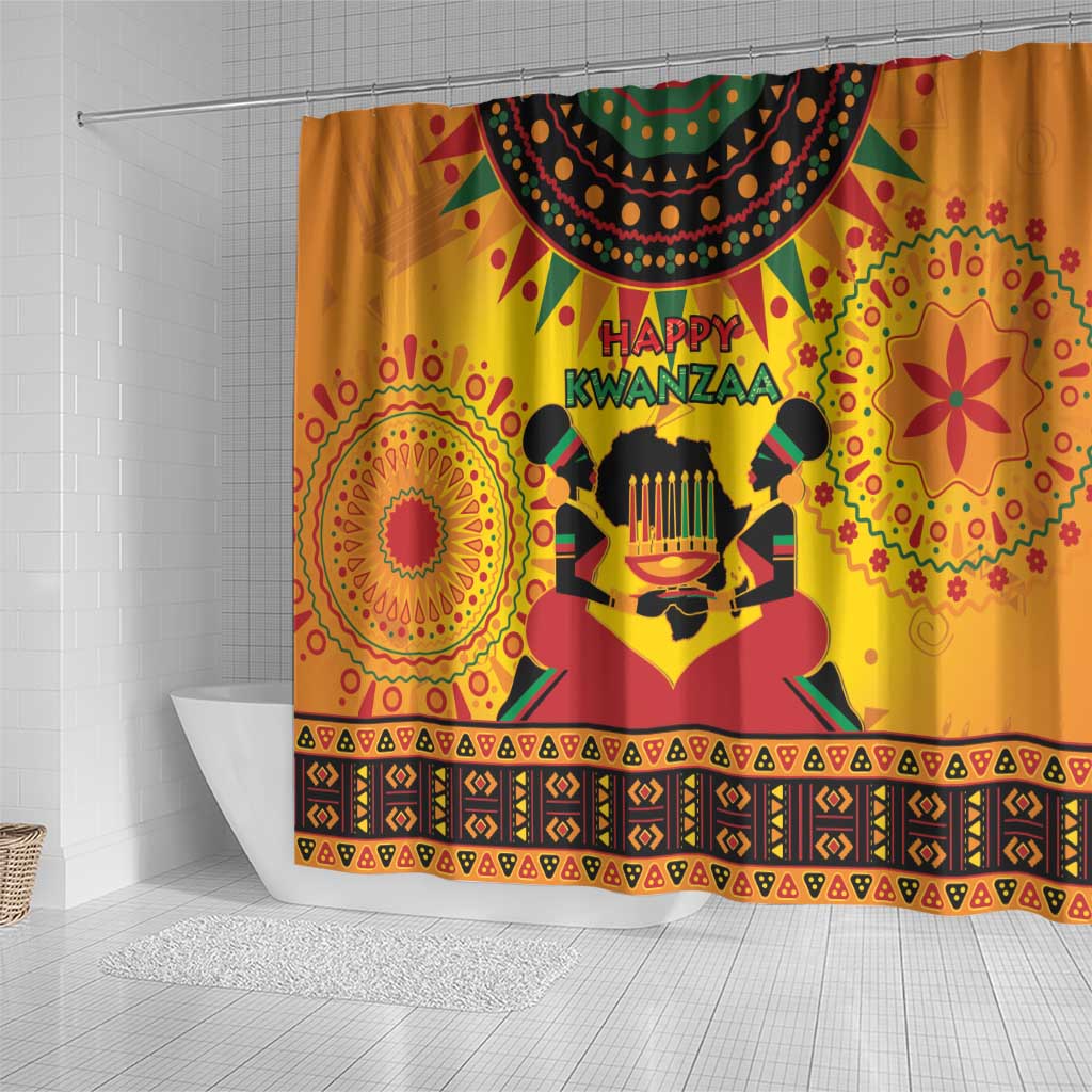 Kwanzaa Holiday Shower Curtain African Pattern