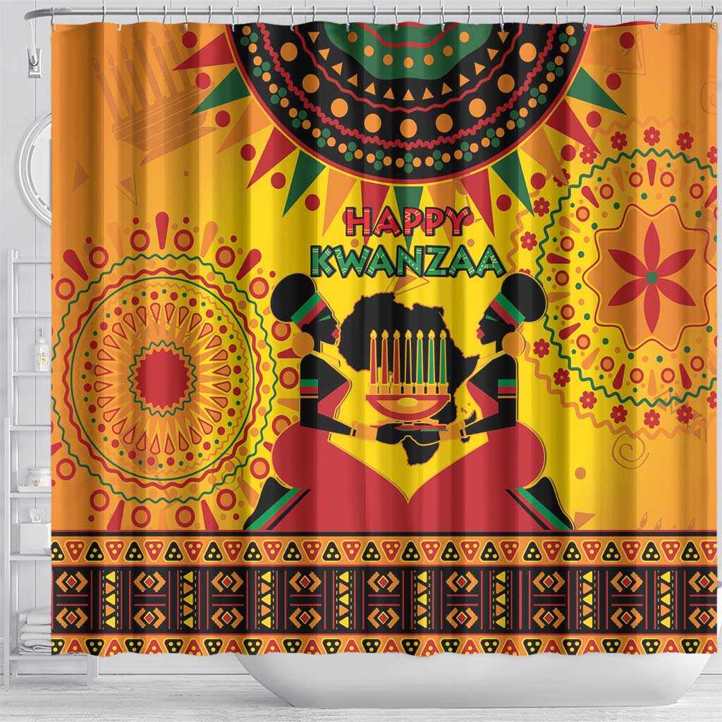 Kwanzaa Holiday Shower Curtain African Pattern