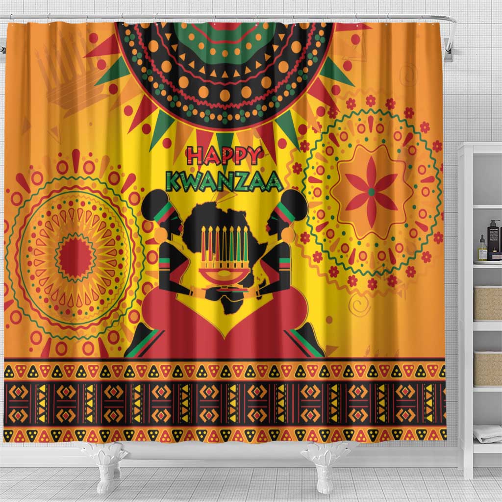 Kwanzaa Holiday Shower Curtain African Pattern