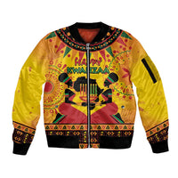 Kwanzaa Holiday Sleeve Zip Bomber Jacket African Pattern - Wonder Print Shop
