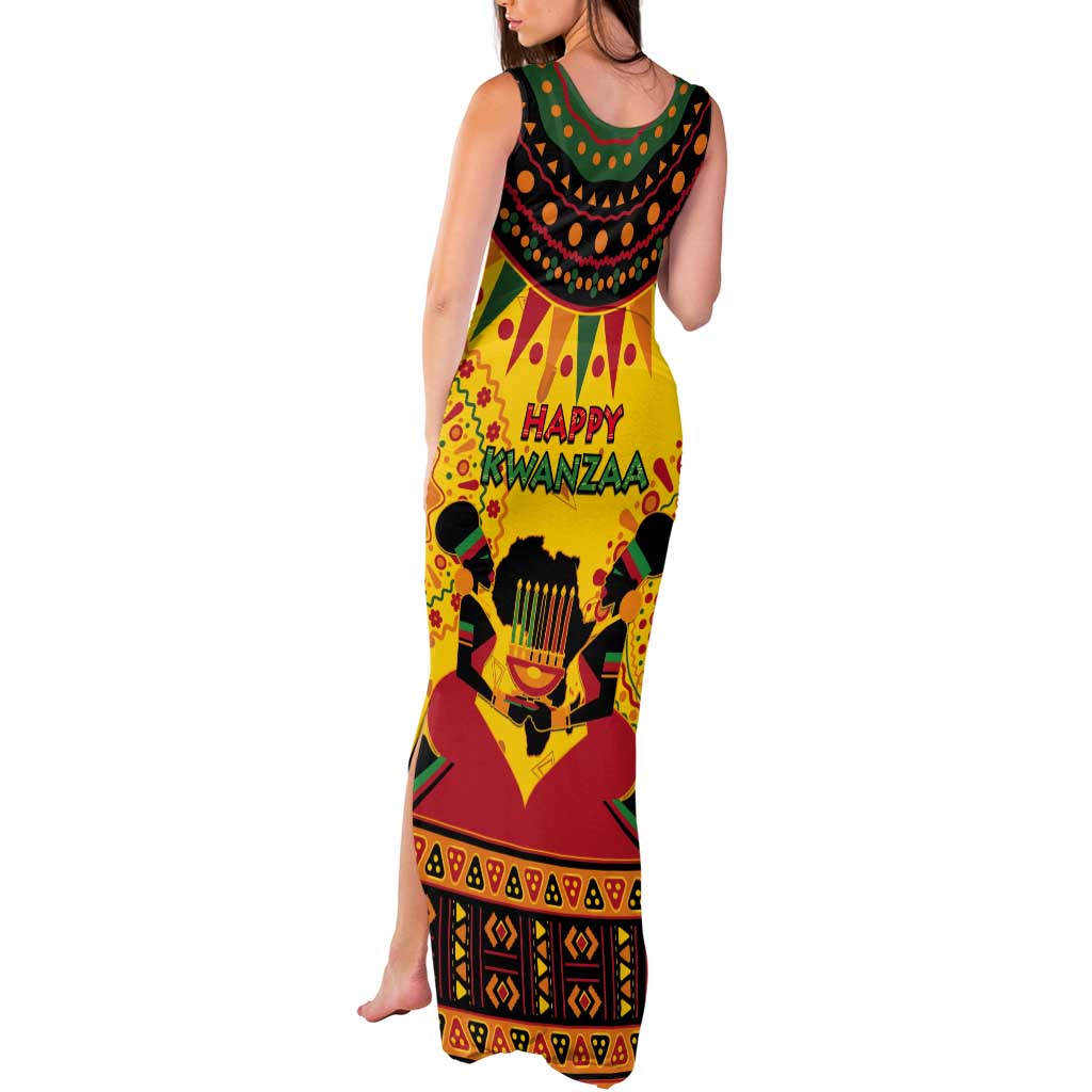 Kwanzaa Holiday Tank Maxi Dress African Pattern - Wonder Print Shop