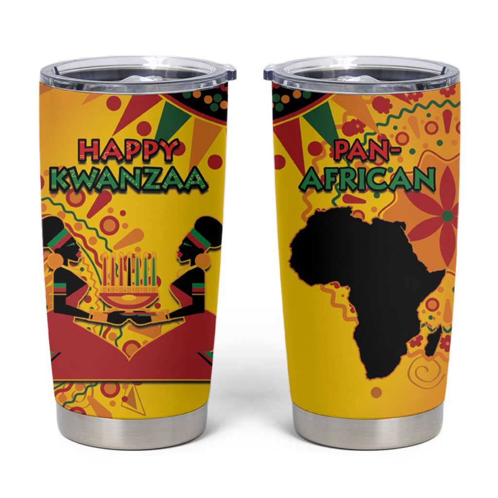 Kwanzaa Holiday Tumbler Cup African Pattern - Wonder Print Shop
