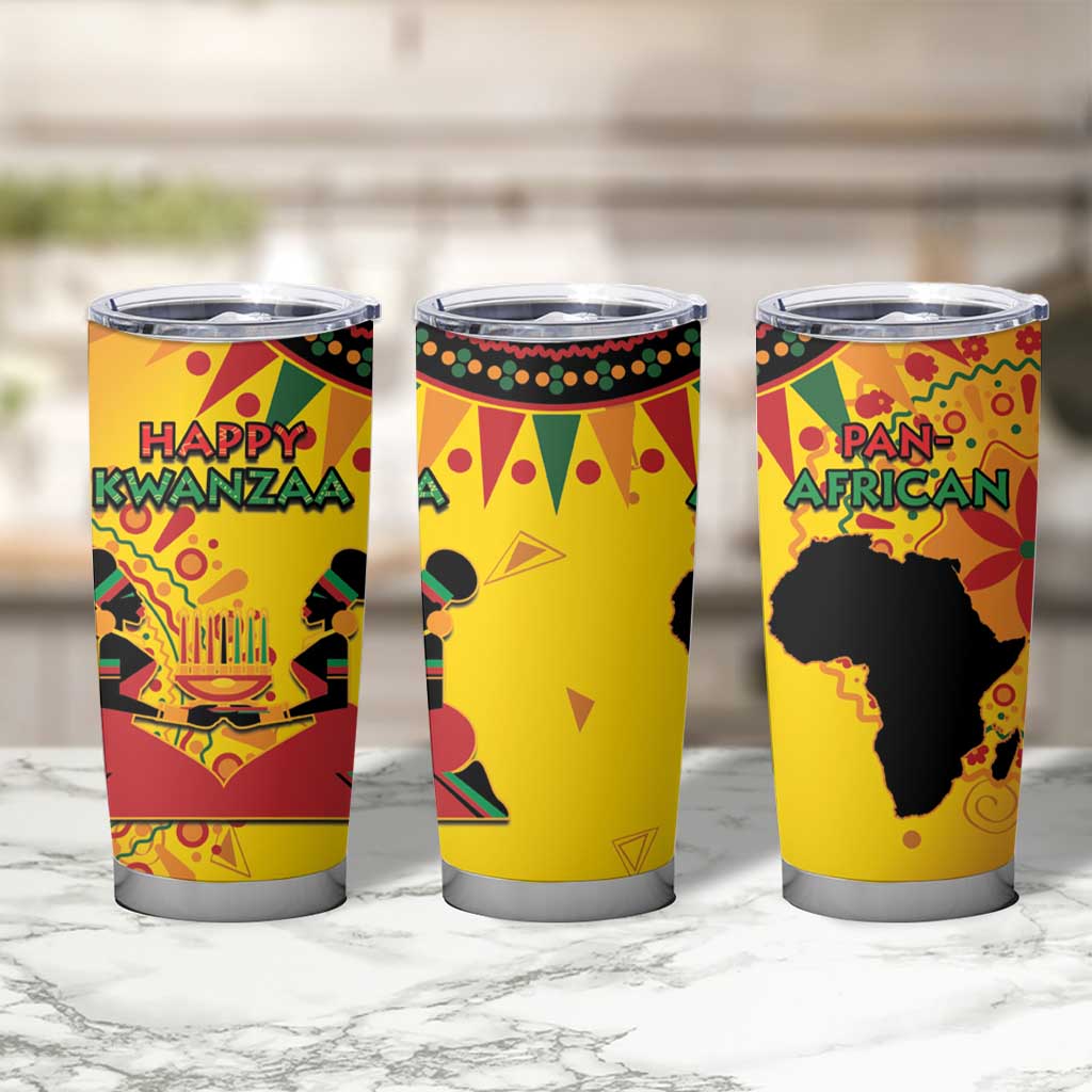 Kwanzaa Holiday Tumbler Cup African Pattern - Wonder Print Shop