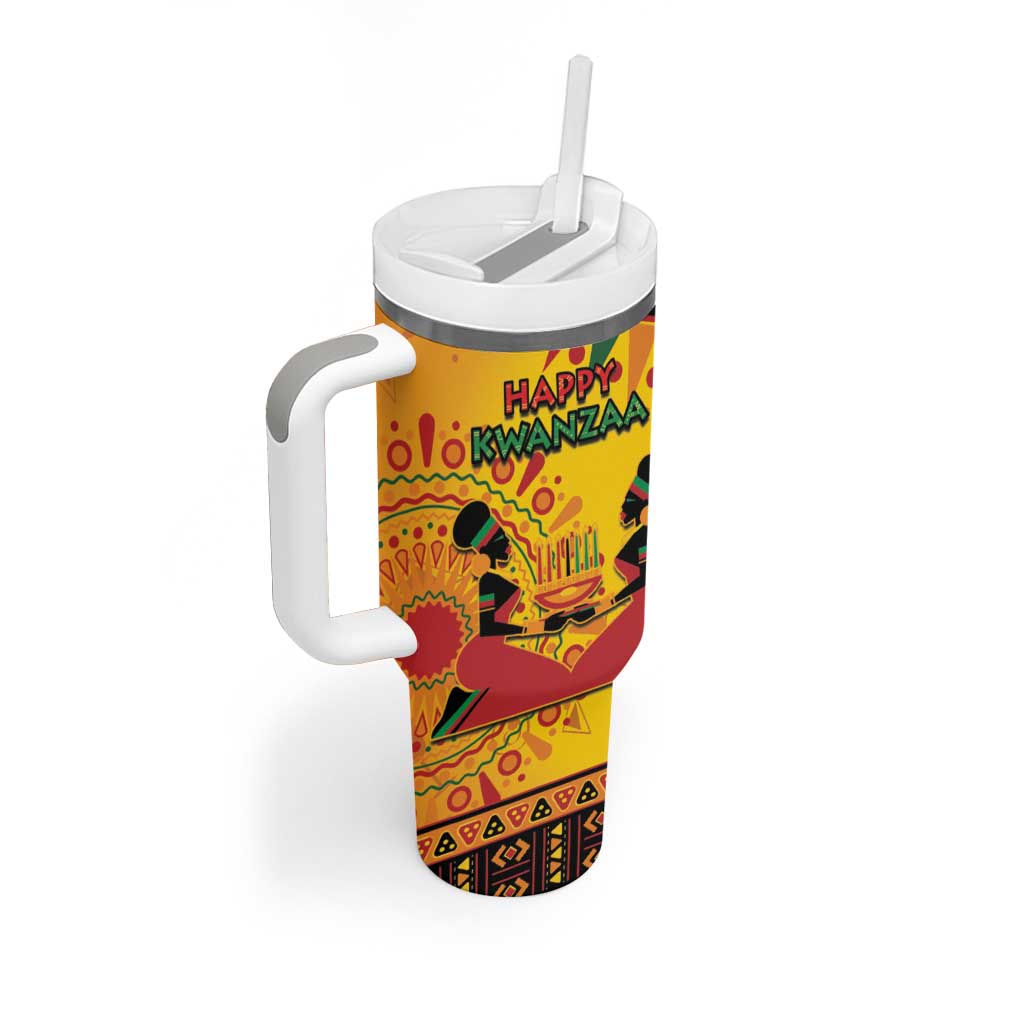 Kwanzaa Holiday Tumbler With Handle African Pattern - Wonder Print Shop