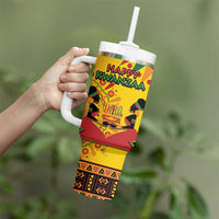 Kwanzaa Holiday Tumbler With Handle African Pattern - Wonder Print Shop