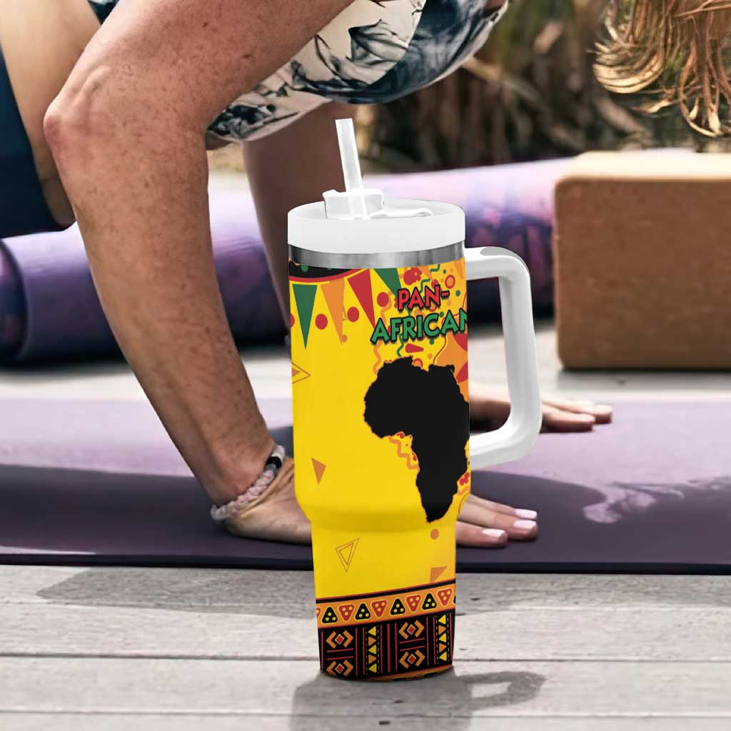 Kwanzaa Holiday Tumbler With Handle African Pattern - Wonder Print Shop