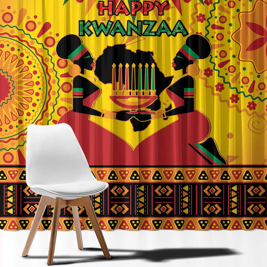 Kwanzaa Holiday Window Curtain African Pattern - Wonder Print Shop
