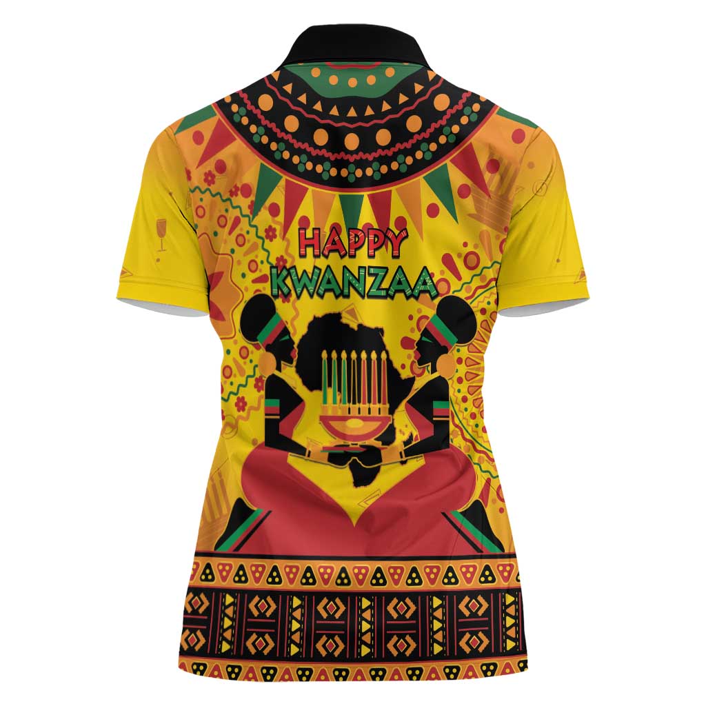 Kwanzaa Holiday Women Polo Shirt African Pattern - Wonder Print Shop