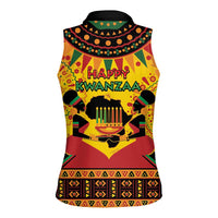 Kwanzaa Holiday Women Sleeveless Polo Shirt African Pattern - Wonder Print Shop