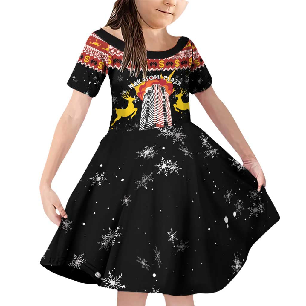 Personalized Nakatomi Plaza Family Matching Off Shoulder Short Dress and Hawaiian Shirt Christmas Party 1988 - Wonder Print Shop