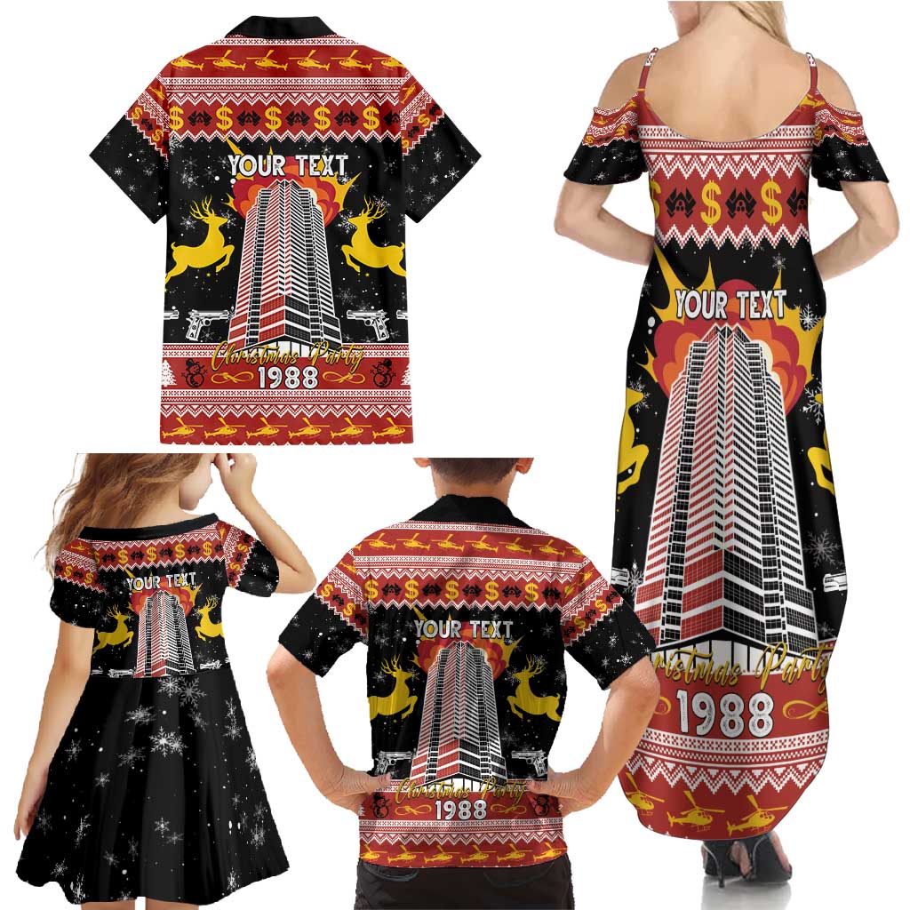 Personalized Nakatomi Plaza Family Matching Summer Maxi Dress and Hawaiian Shirt Christmas Party 1988 - Wonder Print Shop