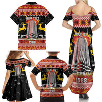 Personalized Nakatomi Plaza Family Matching Summer Maxi Dress and Hawaiian Shirt Christmas Party 1988 - Wonder Print Shop