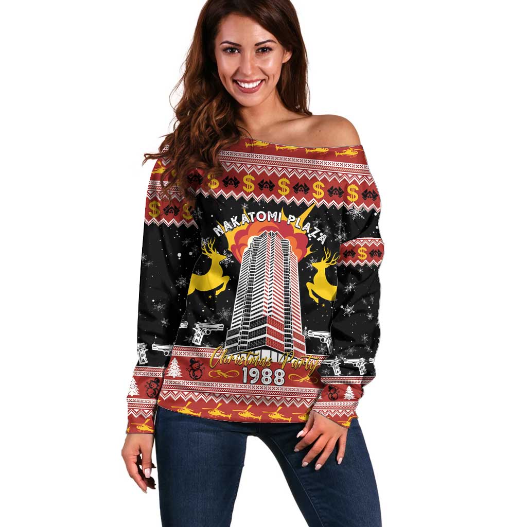Personalized Nakatomi Plaza Off Shoulder Sweater Christmas Party 1988 - Wonder Print Shop