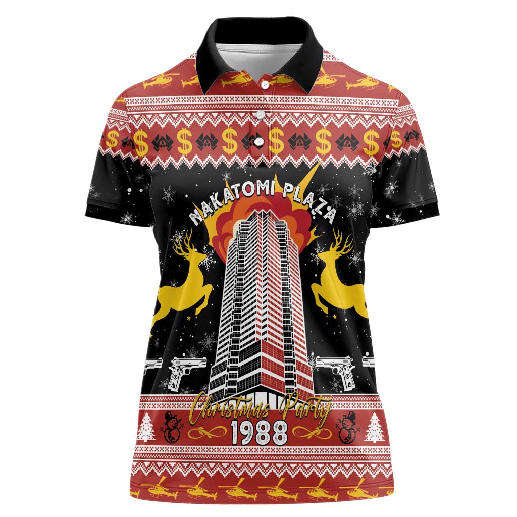 Personalized Nakatomi Plaza Women Polo Shirt Christmas Party 1988 - Wonder Print Shop