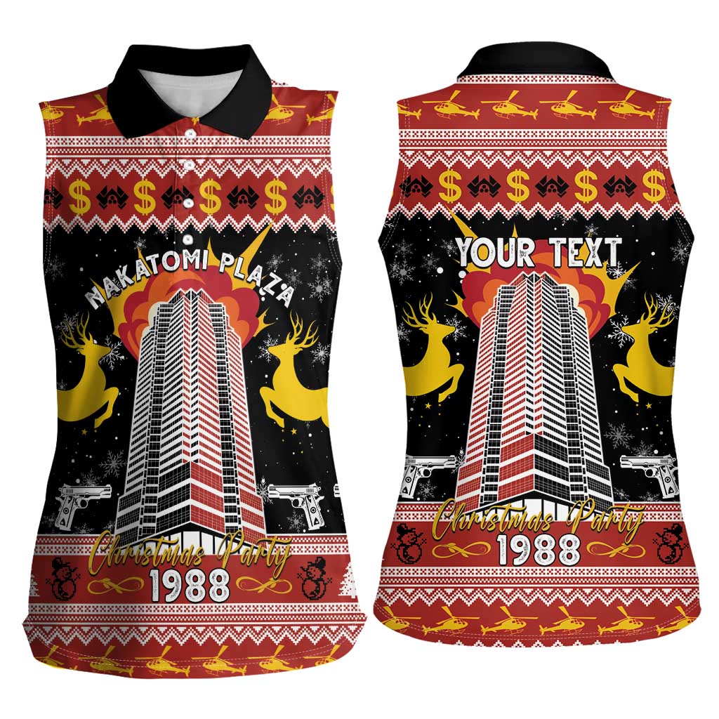 Personalized Nakatomi Plaza Women Sleeveless Polo Shirt Christmas Party 1988 - Wonder Print Shop