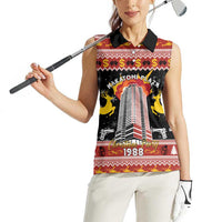 Personalized Nakatomi Plaza Women Sleeveless Polo Shirt Christmas Party 1988 - Wonder Print Shop