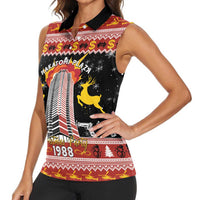 Personalized Nakatomi Plaza Women Sleeveless Polo Shirt Christmas Party 1988 - Wonder Print Shop