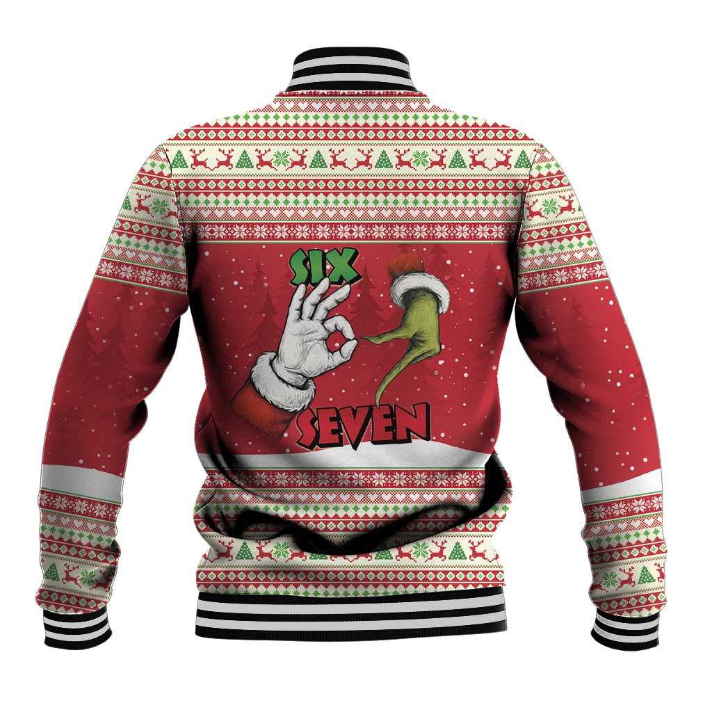 Funny Six Seven Meme Christmas Baseball Jacket Merry 67 Mas - Wonder Print Shop