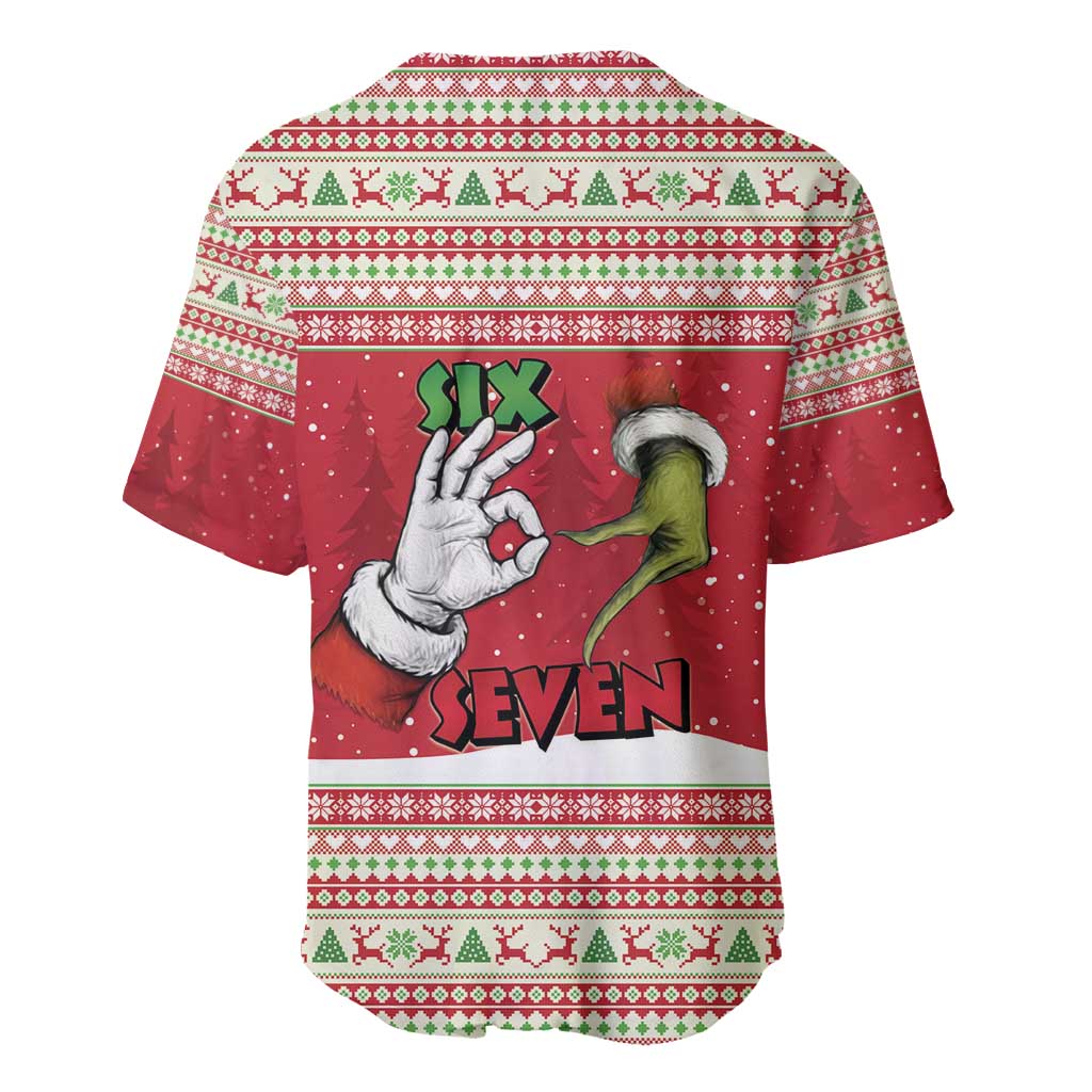 Funny Six Seven Meme Christmas Baseball Jersey Merry 67 Mas - Wonder Print Shop