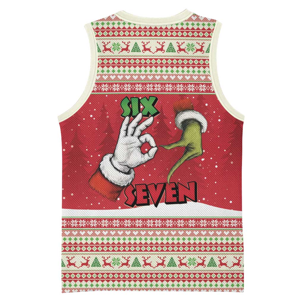 Funny Six Seven Meme Christmas Basketball Jersey Merry 67 Mas - Wonder Print Shop