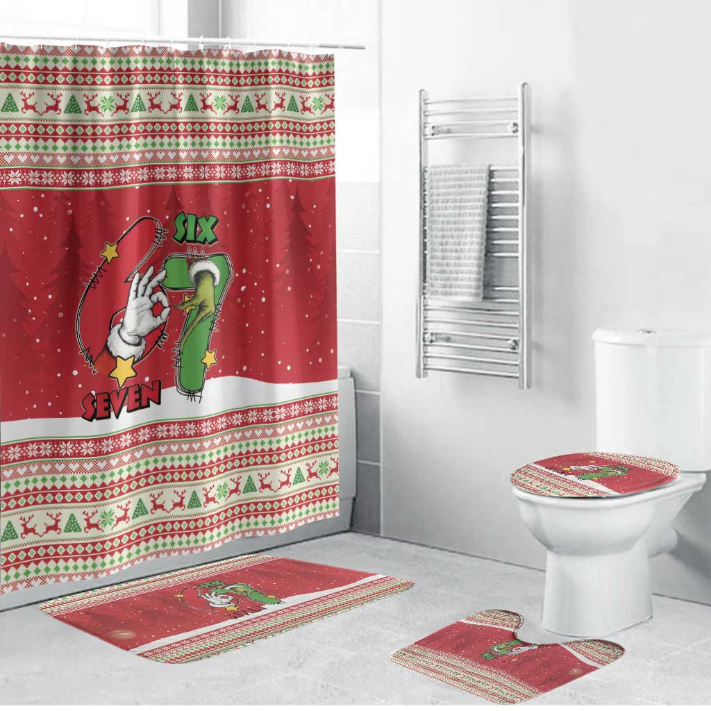 Funny Six Seven Meme Christmas Bathroom Set Merry 67 Mas - Wonder Print Shop