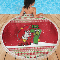 Funny Six Seven Meme Christmas Beach Blanket Merry 67 Mas - Wonder Print Shop