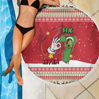 Funny Six Seven Meme Christmas Beach Blanket Merry 67 Mas - Wonder Print Shop