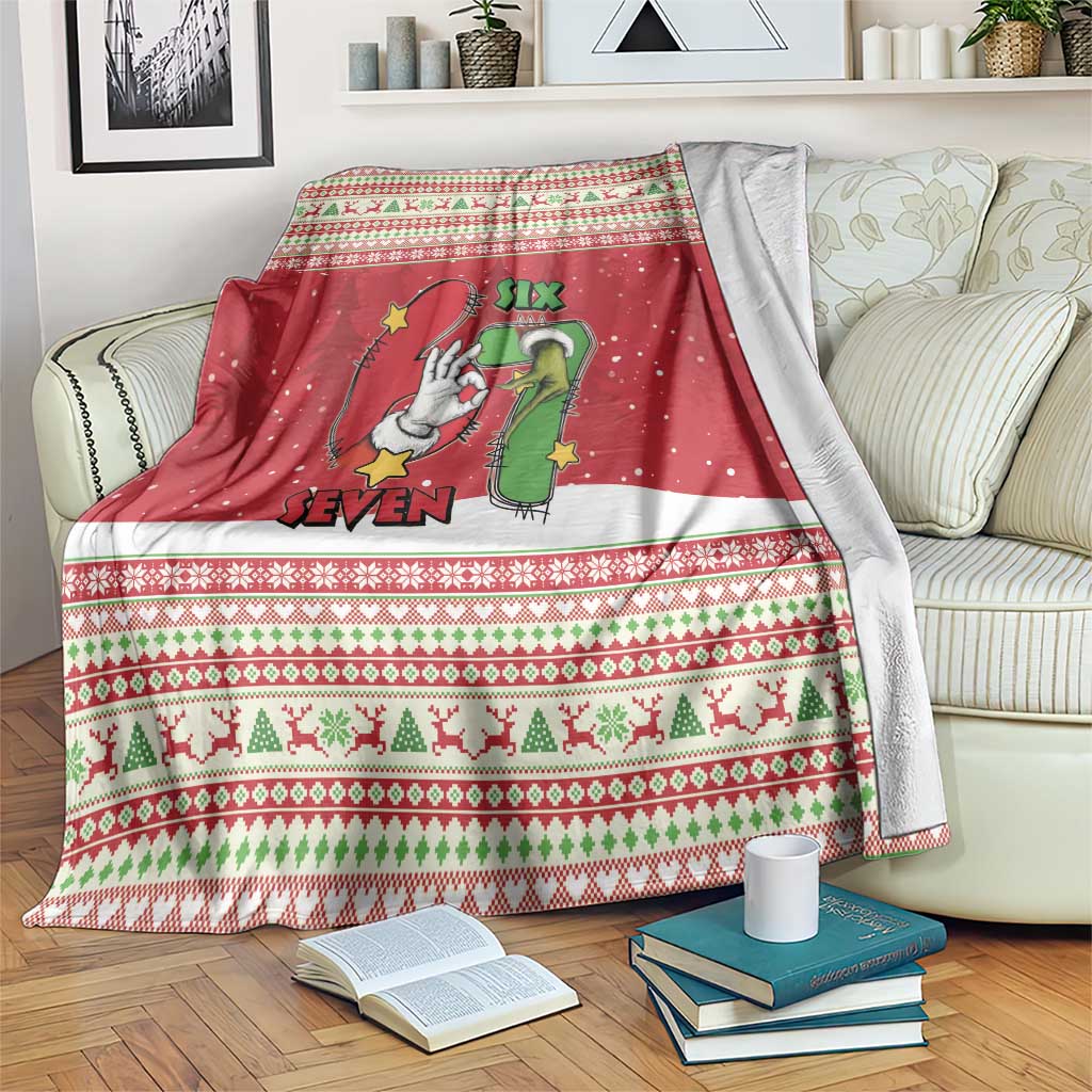 Funny Six Seven Meme Christmas Blanket Merry 67 Mas - Wonder Print Shop
