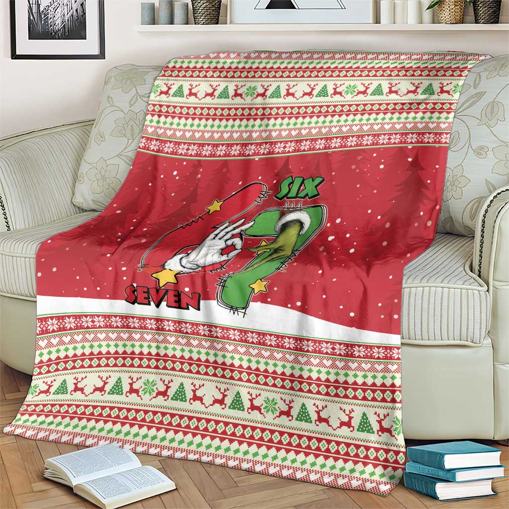 Funny Six Seven Meme Christmas Blanket Merry 67 Mas - Wonder Print Shop
