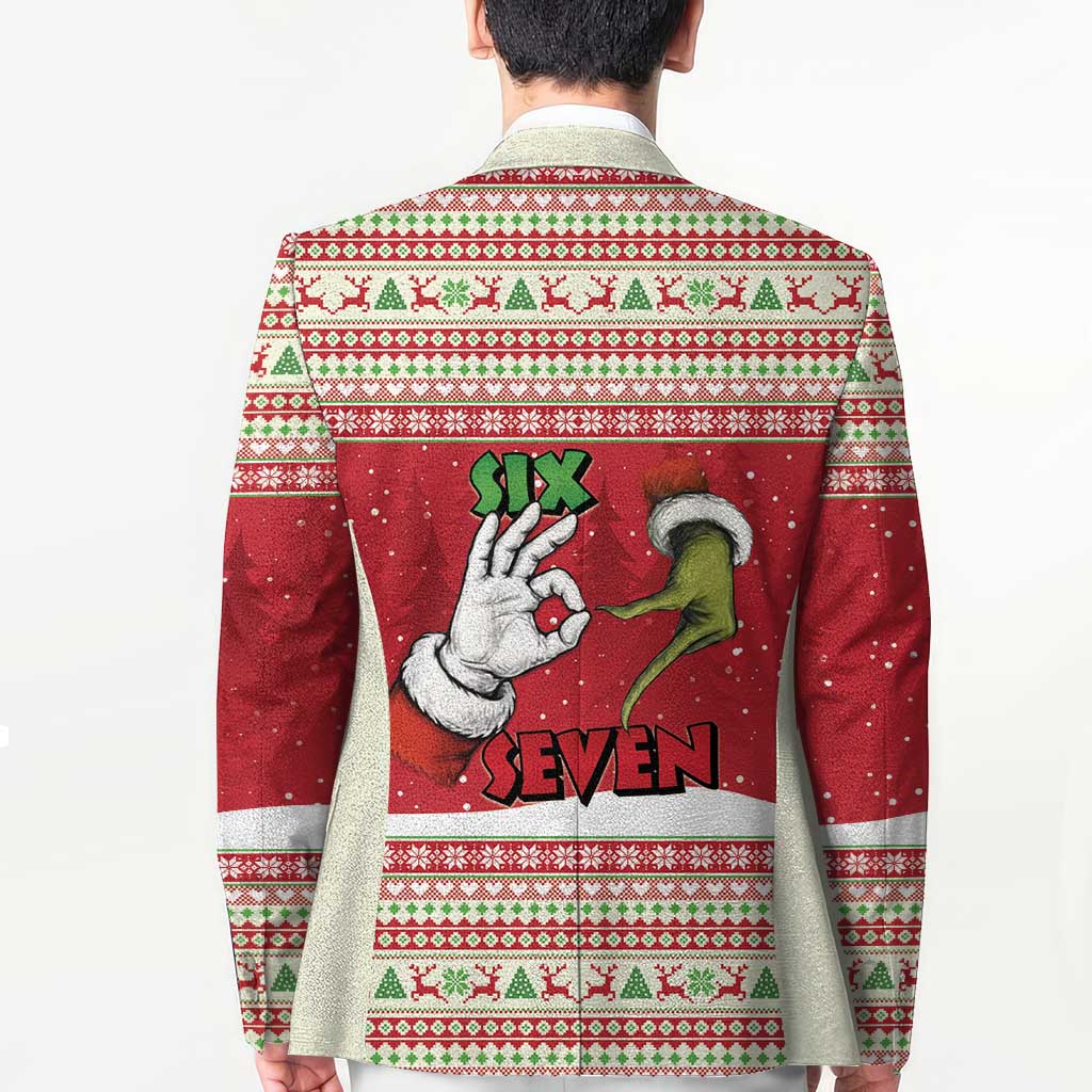Funny Six Seven Meme Christmas Blazer Merry 67 Mas - Wonder Print Shop