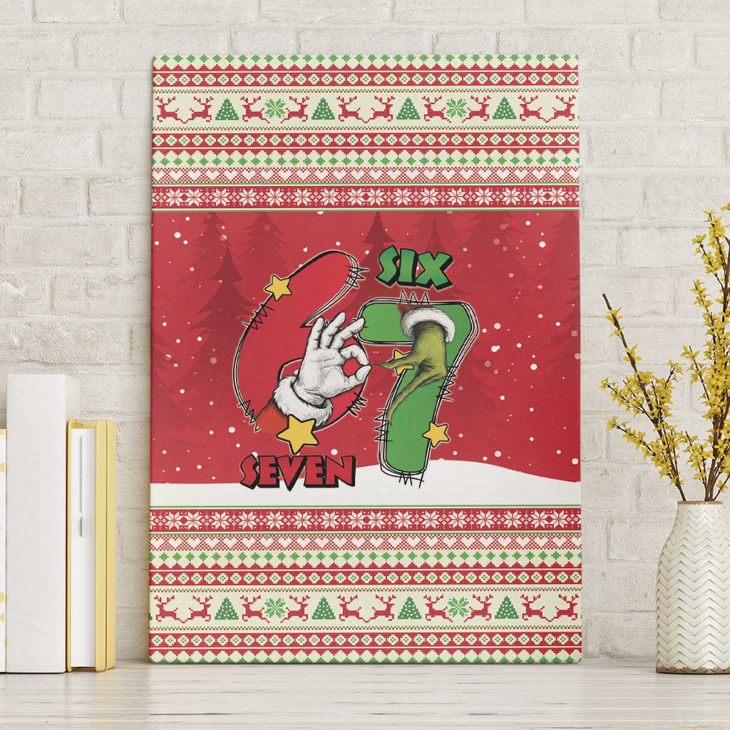 Funny Six Seven Meme Christmas Canvas Wall Art Merry 67 Mas - Wonder Print Shop