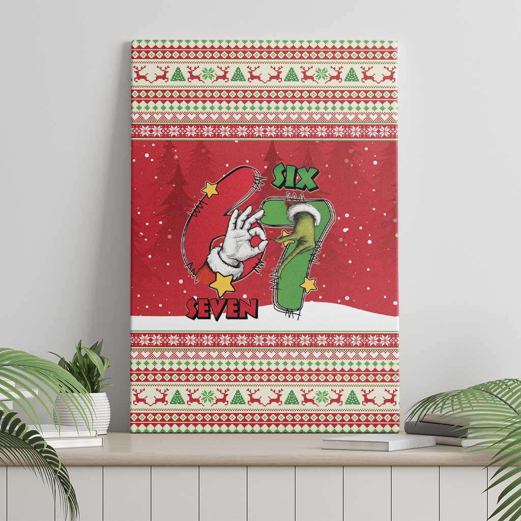 Funny Six Seven Meme Christmas Canvas Wall Art Merry 67 Mas - Wonder Print Shop