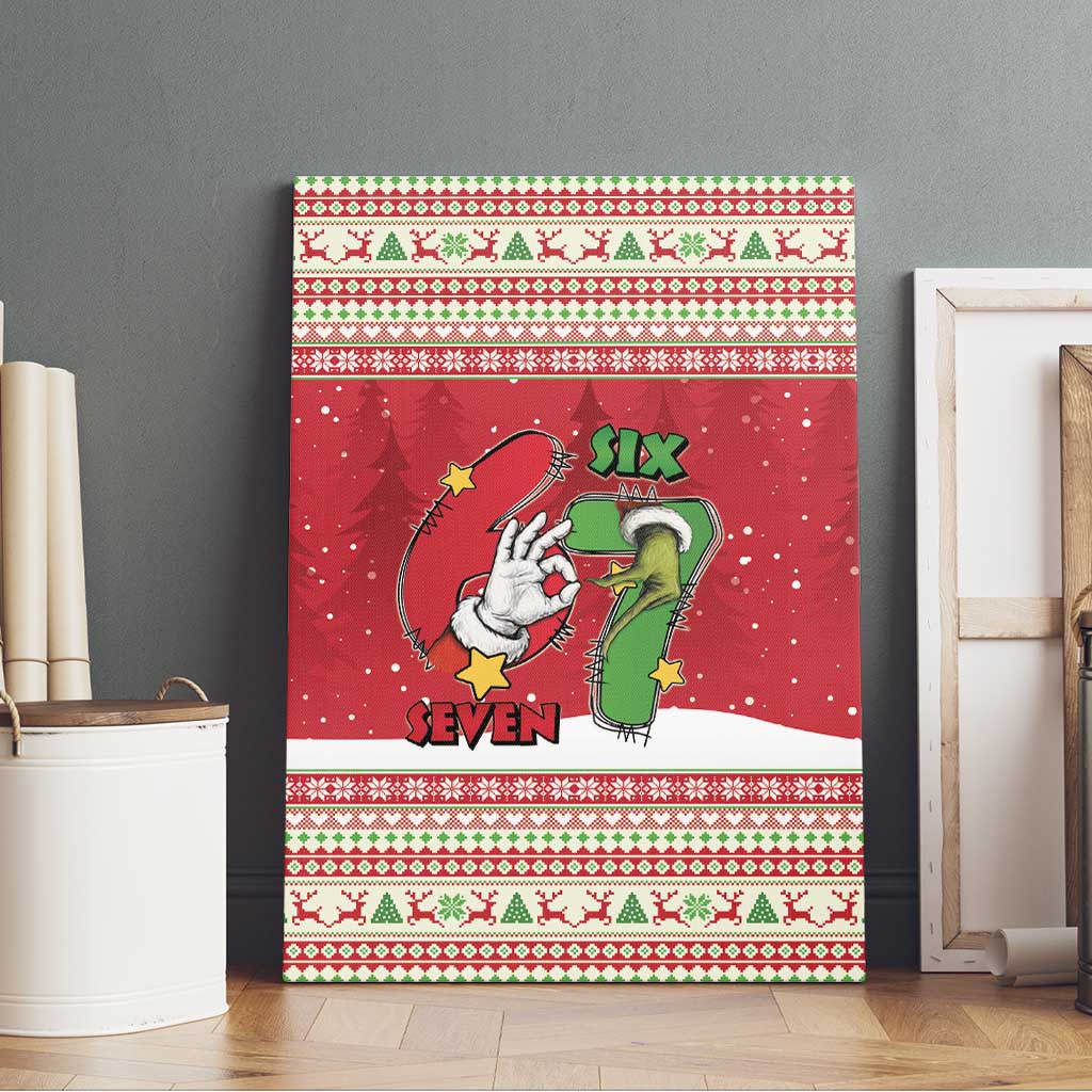 Funny Six Seven Meme Christmas Canvas Wall Art Merry 67 Mas - Wonder Print Shop