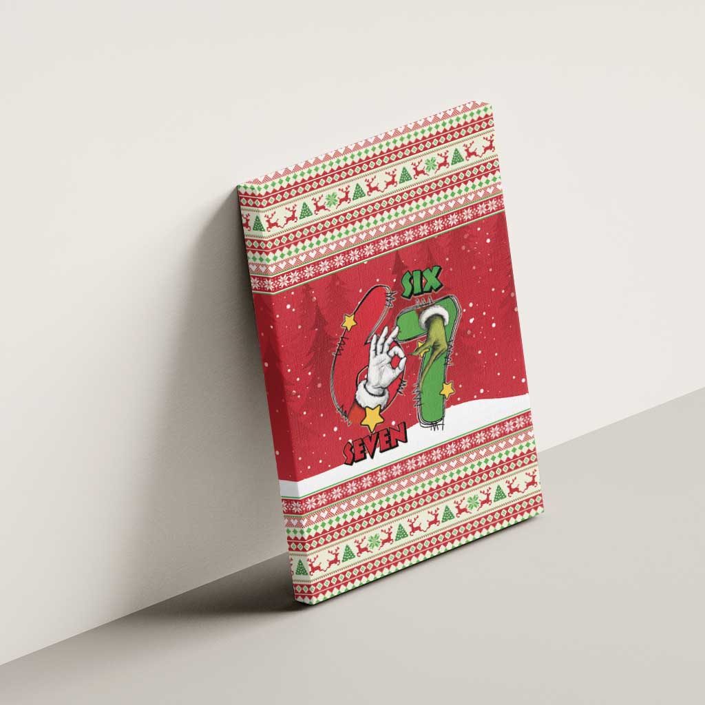 Funny Six Seven Meme Christmas Canvas Wall Art Merry 67 Mas - Wonder Print Shop