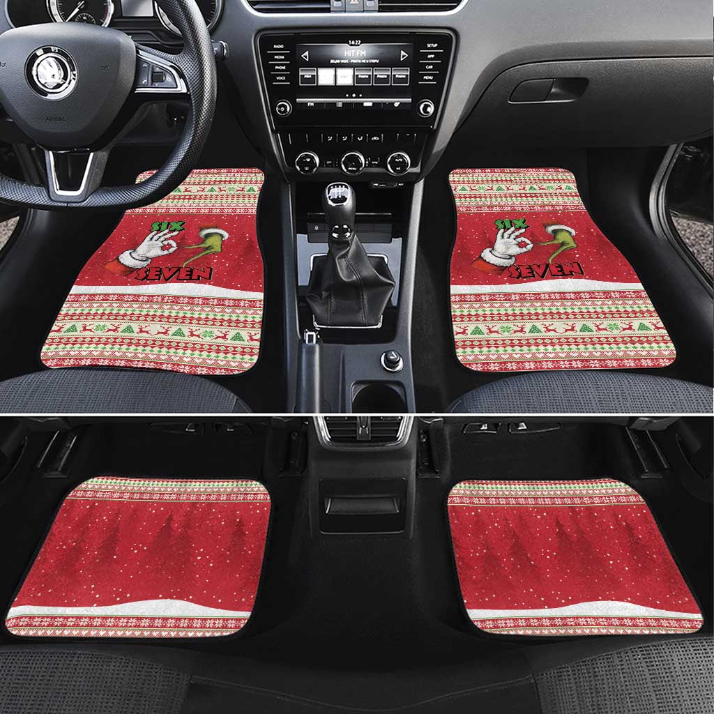 Funny Six Seven Meme Christmas Car Mats Merry 67 Mas - Wonder Print Shop